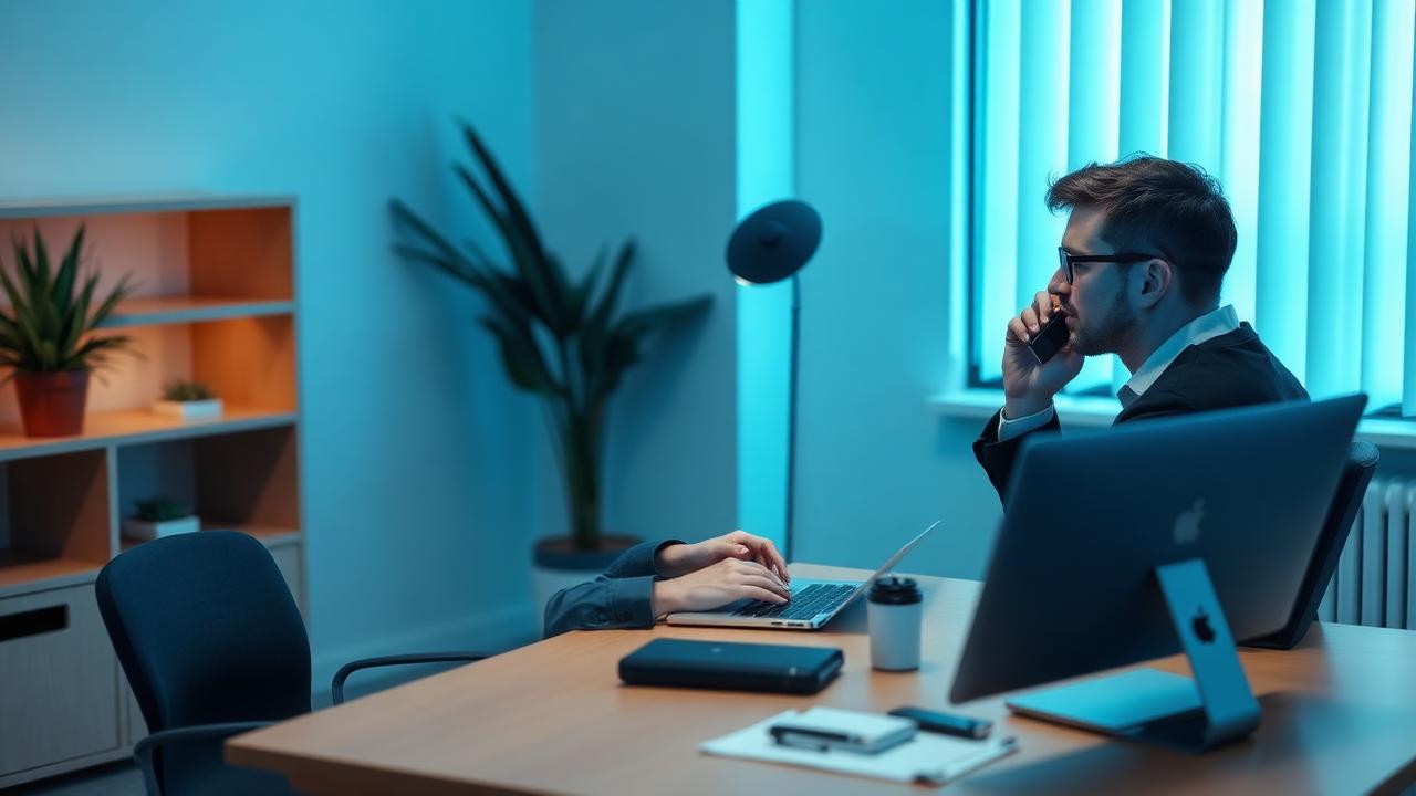 Colleague using one unified communications app across devices
