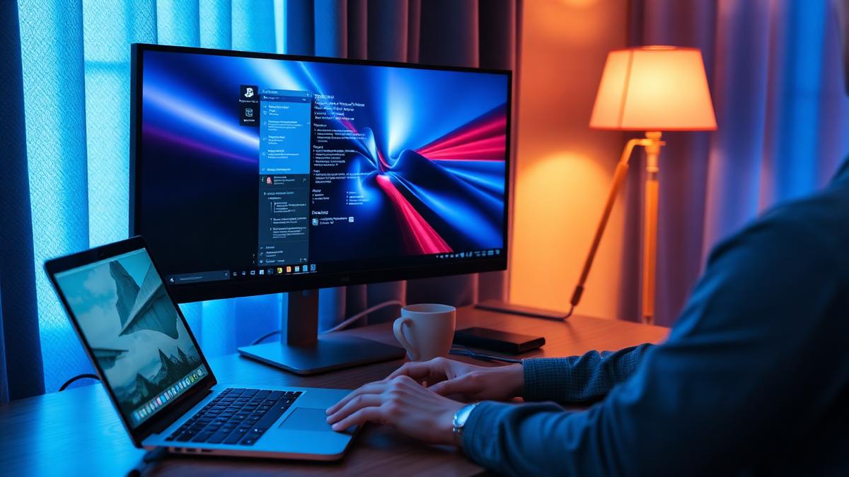 Remote worker using a cloud-hosted desktop session from a home office